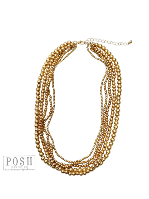 Five strand bead necklace