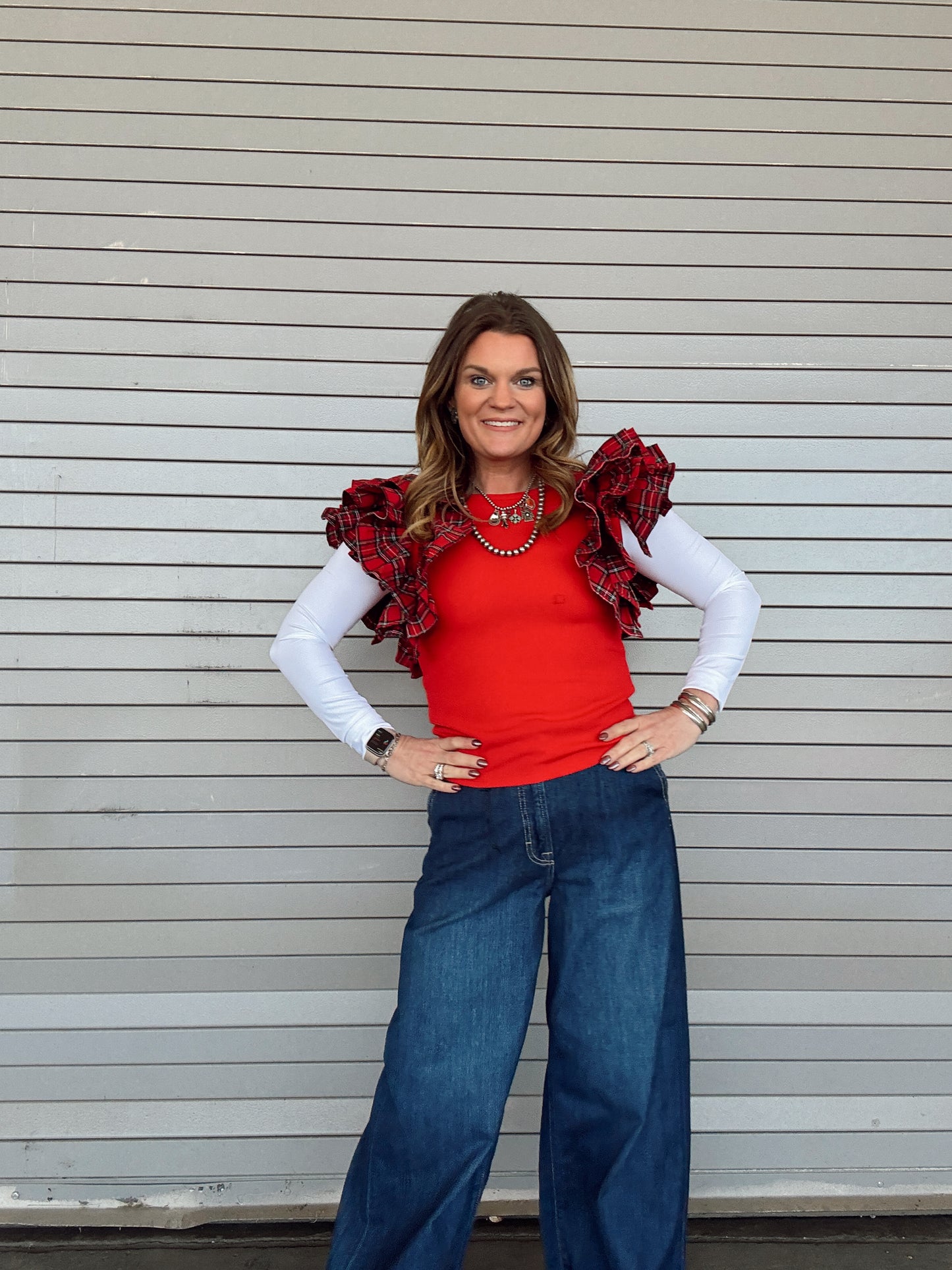 {S-3X} The Holly Holiday Blouse