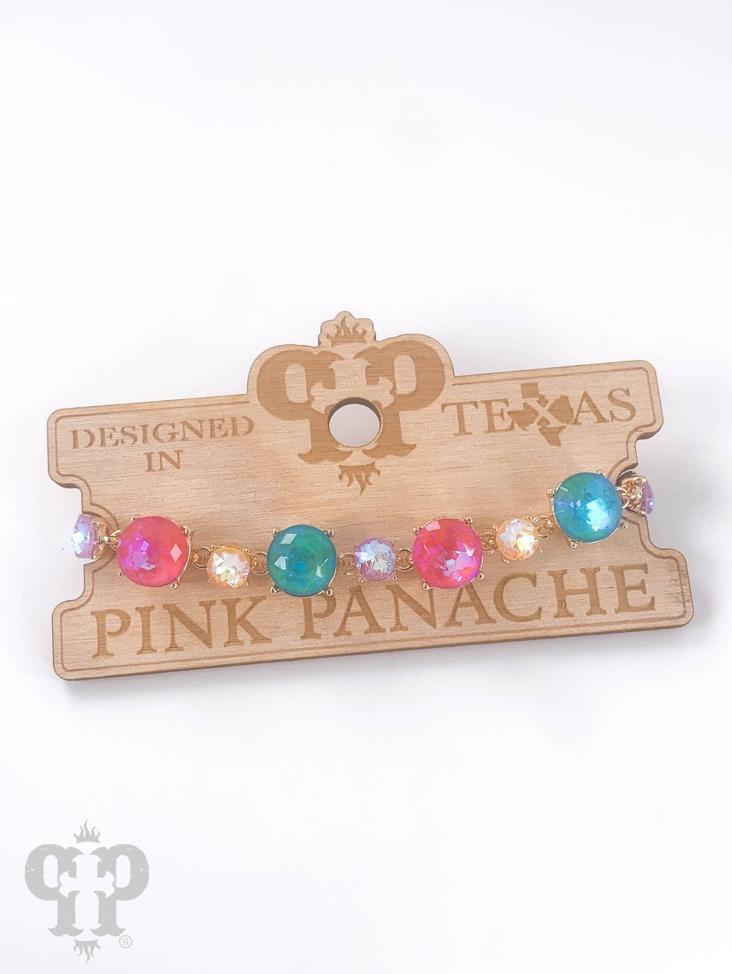 Multi-color rhinestone bracelet