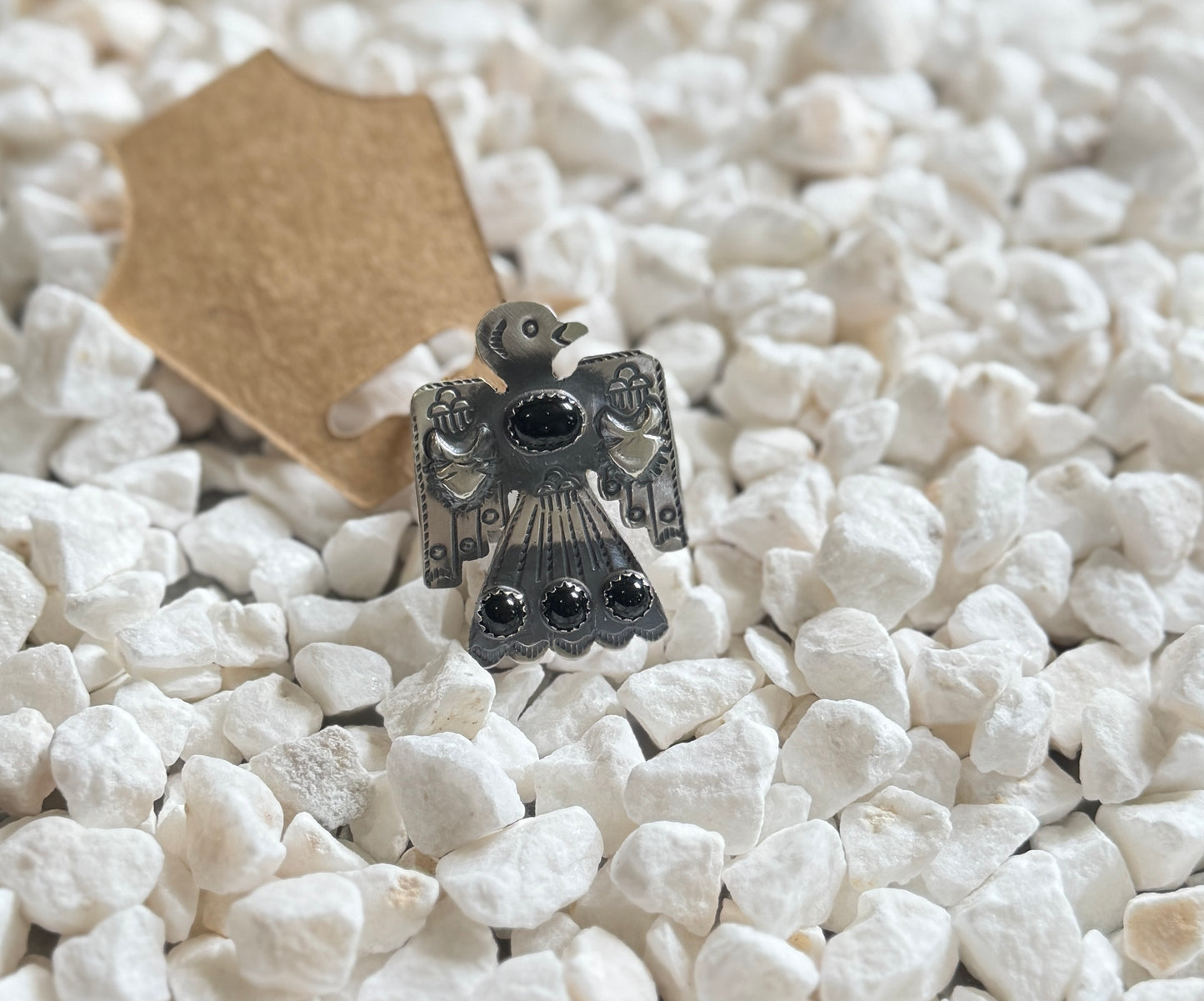 Genuine Navajo Adjustable Black Onyx Ring