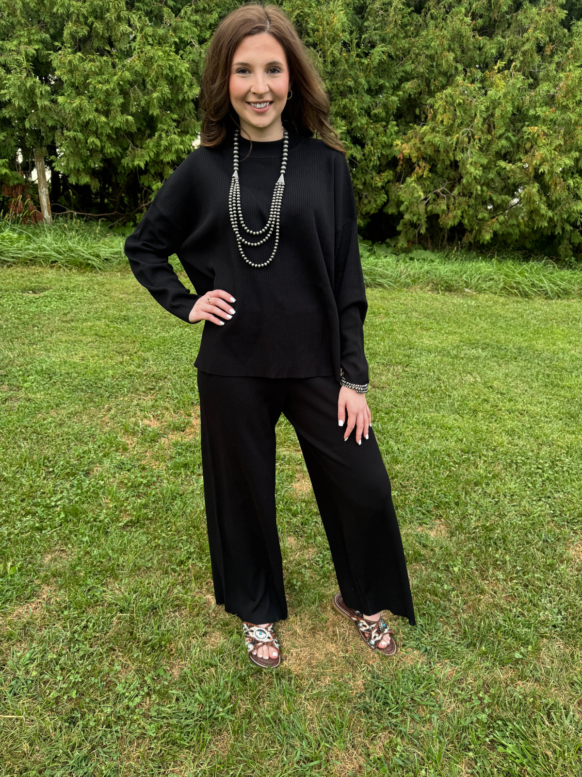 The Anniston Sweater Set- Black