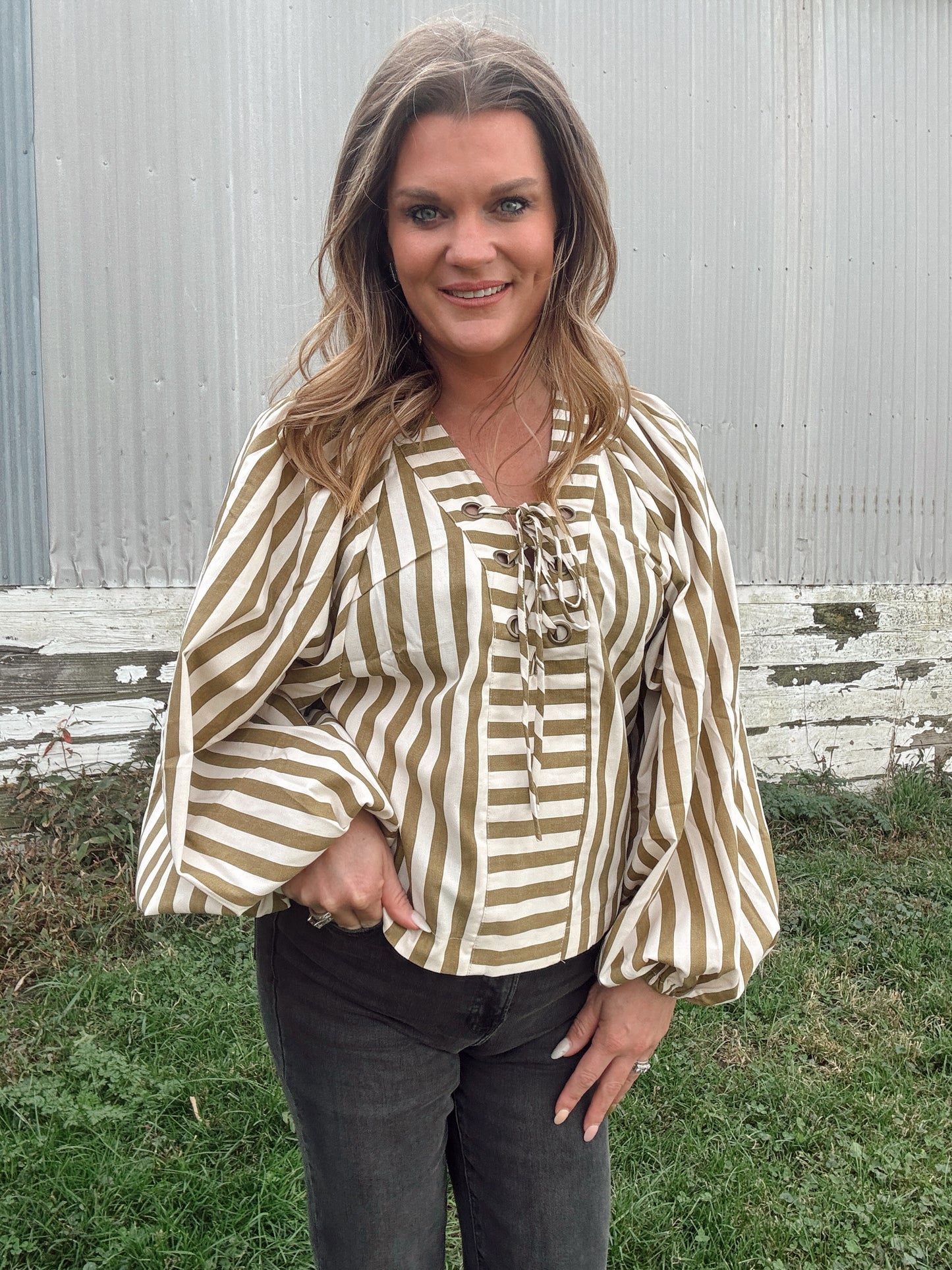 Connie Lace Up Blouse