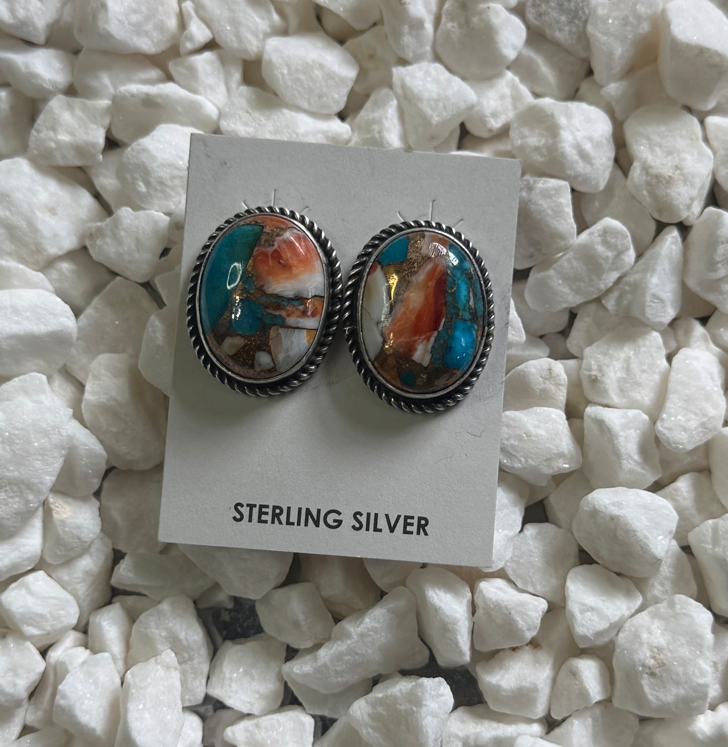 Genuine Navajo Orange Krush Studs