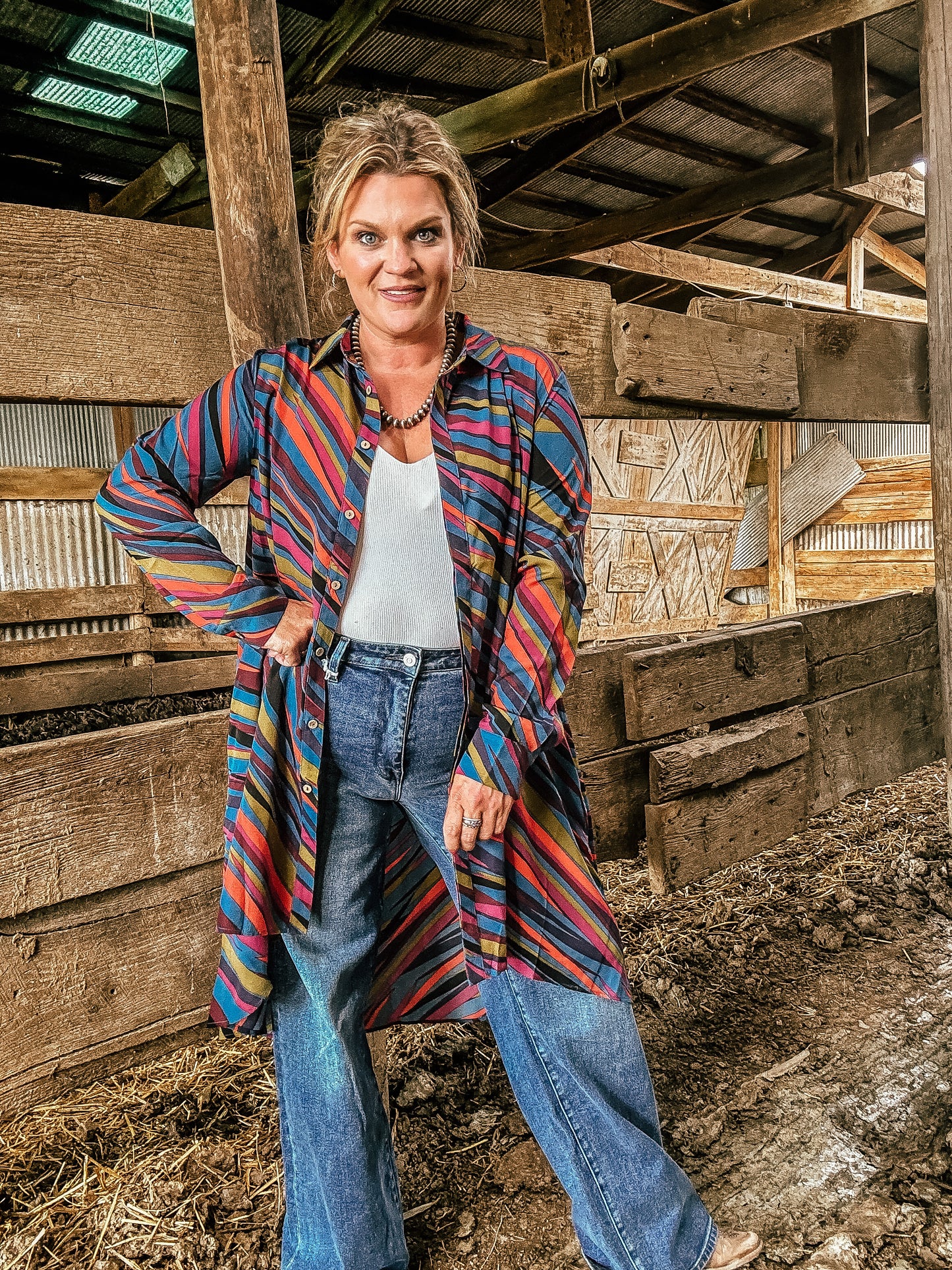 Indigo Printed High Low Tunic/Dress