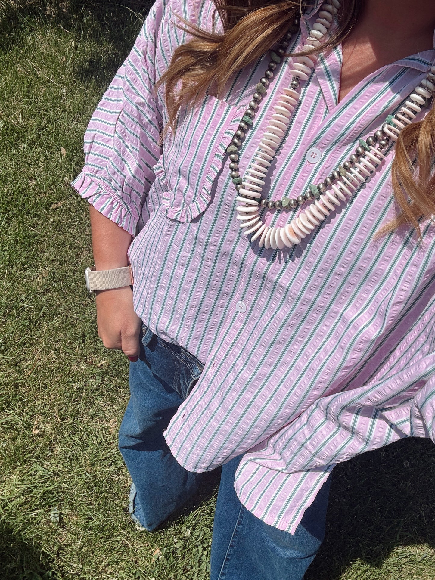 {S-3X} The Sonny Striped Button Down