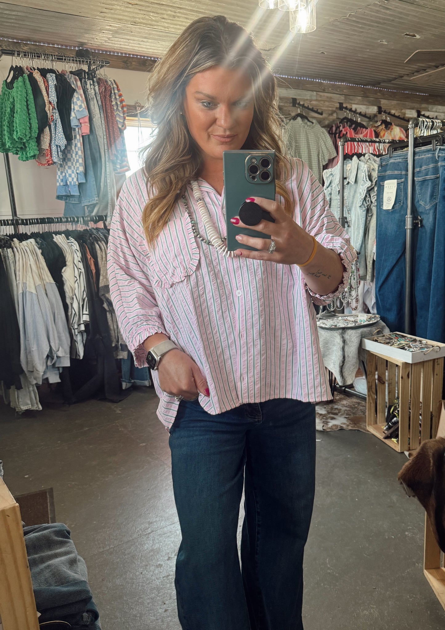 {S-3X} The Sonny Striped Button Down