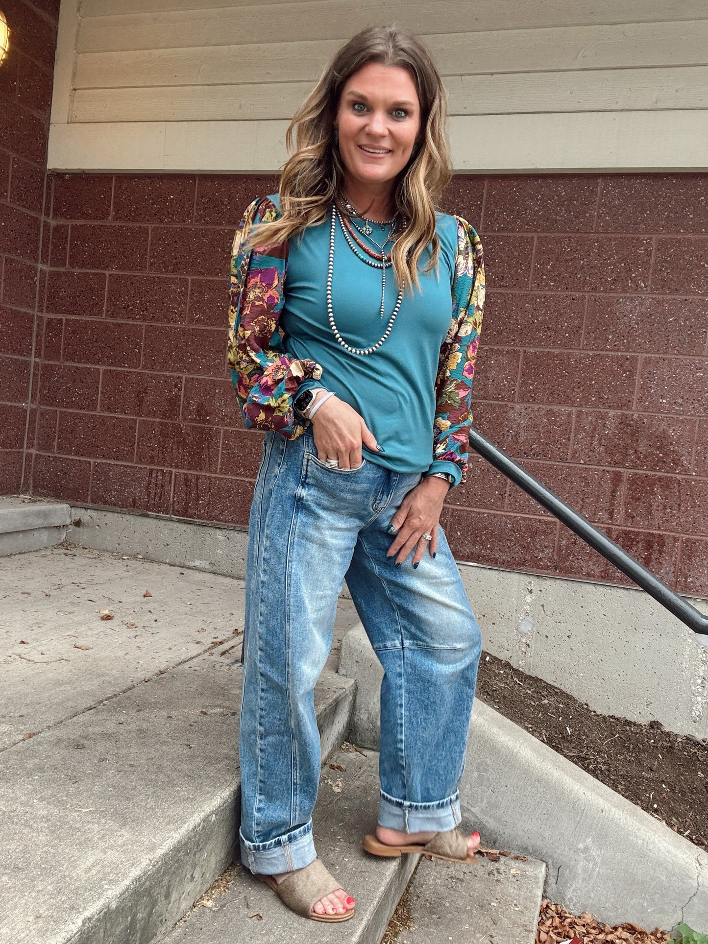 The Moxie Floral Sleeve Top