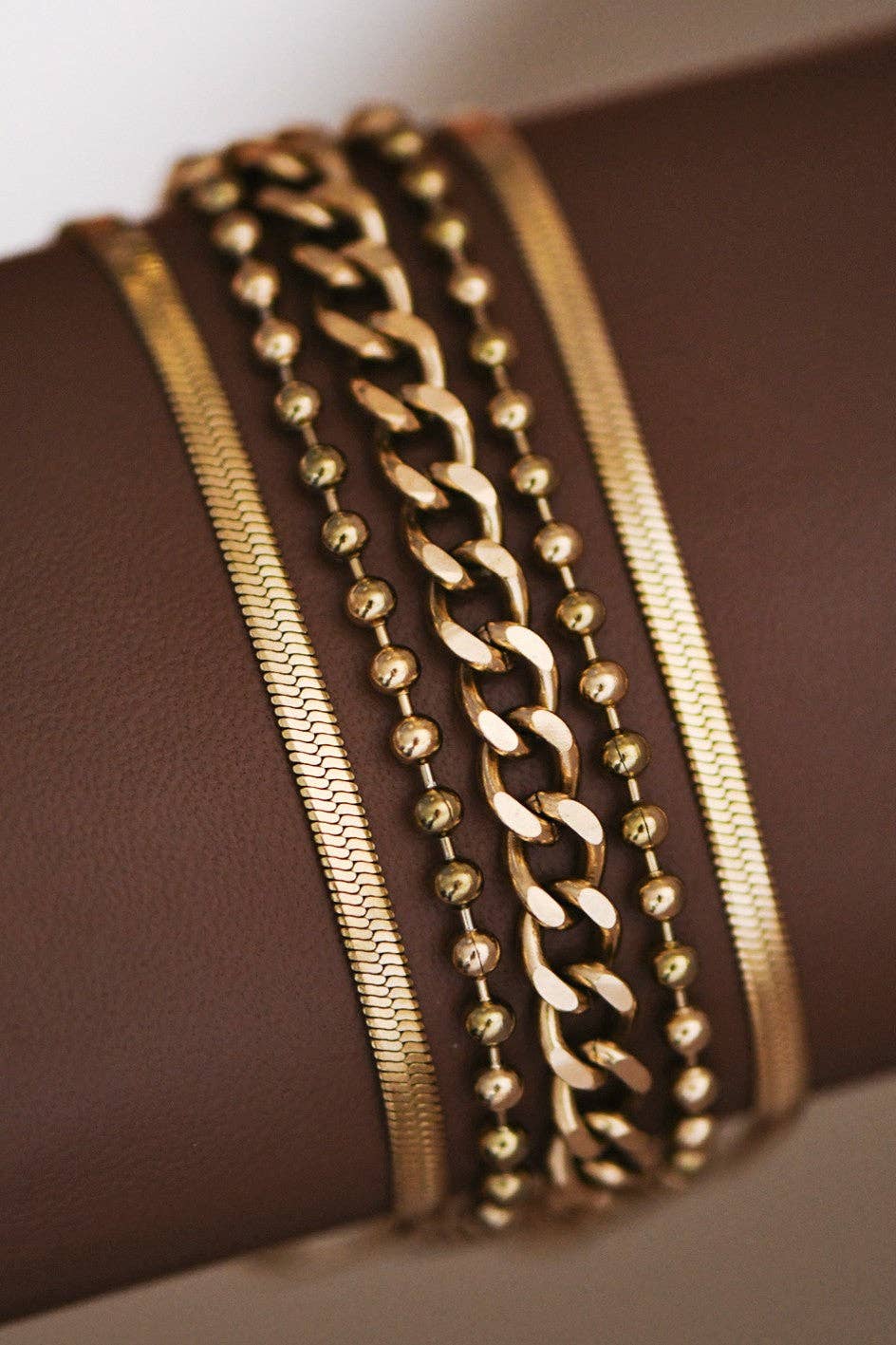 18K Gold Plated Waterproof Stainless Steel Chain Bracelet - 7073