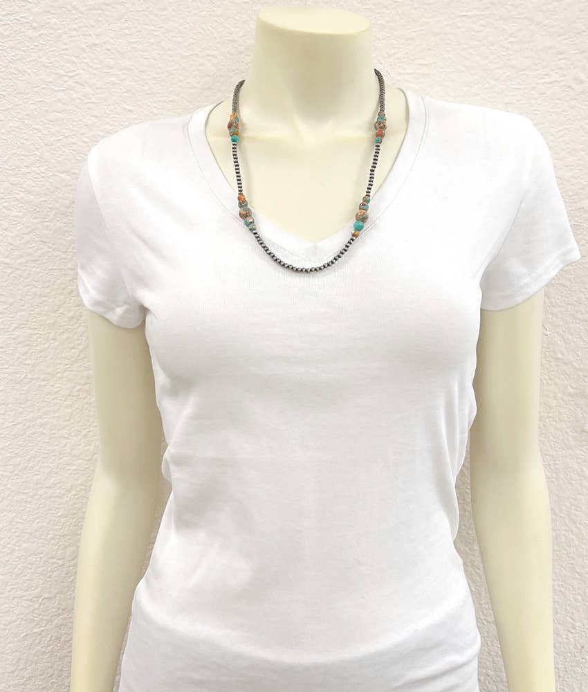22" Handmade Navajo Gemstone Necklace