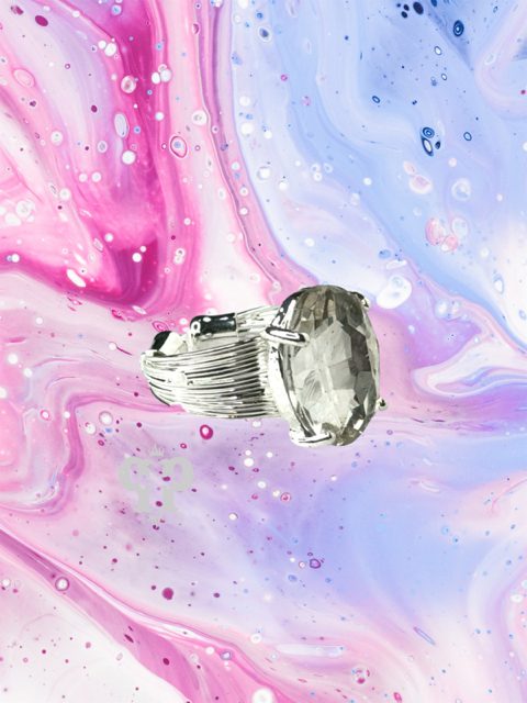 Oval rhinestone ring