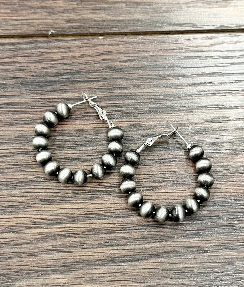 1" Handmade 6mm Navajo Hoop Earrings