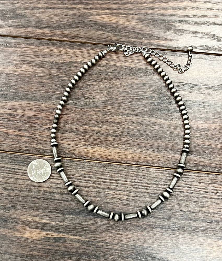 Handmade 18" Cylindrical Navajo Bead Necklace