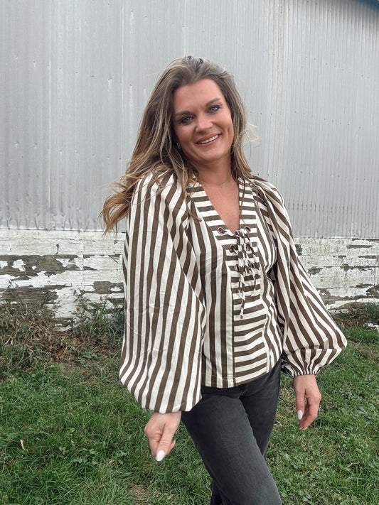 Connie Lace Up Blouse