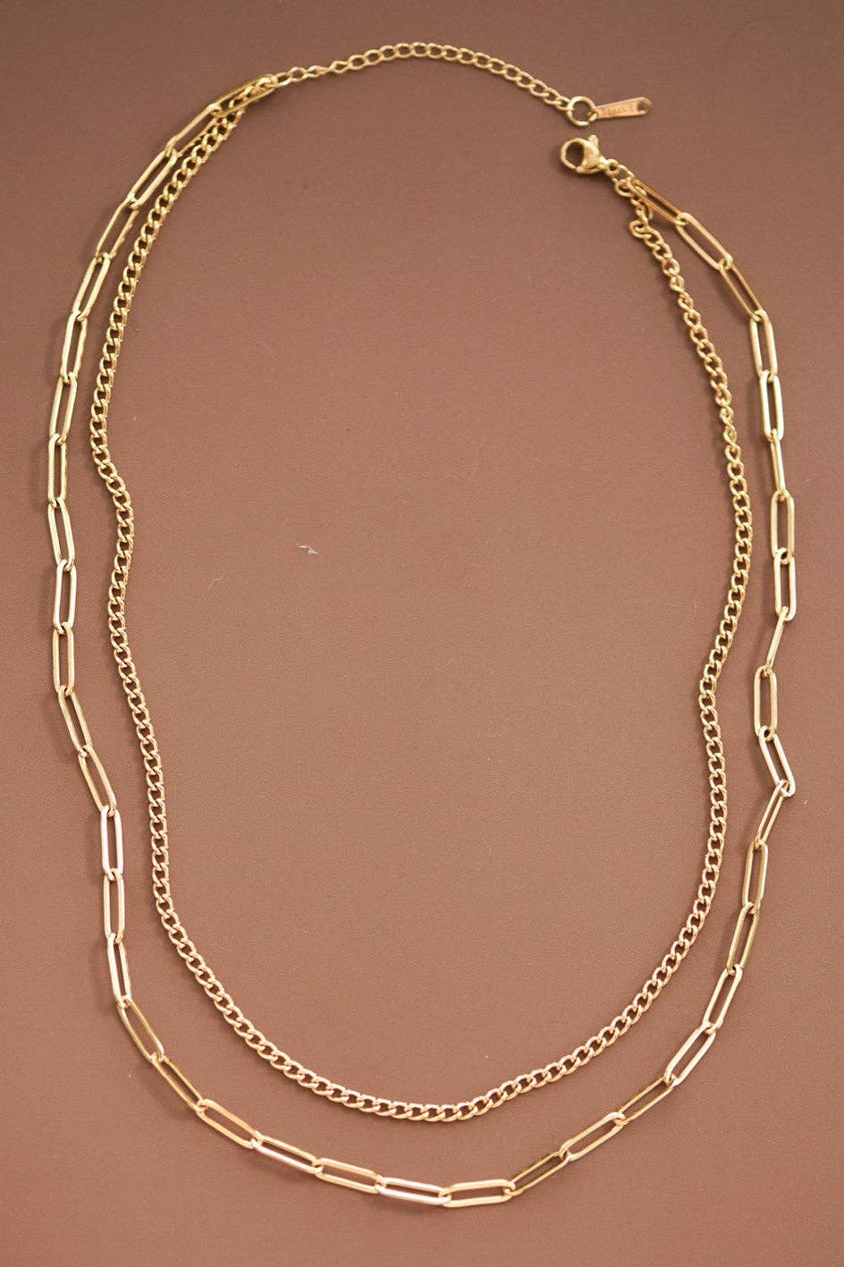18K Gold Plated Waterproof Stainless Steel Chain Necklace - 7419