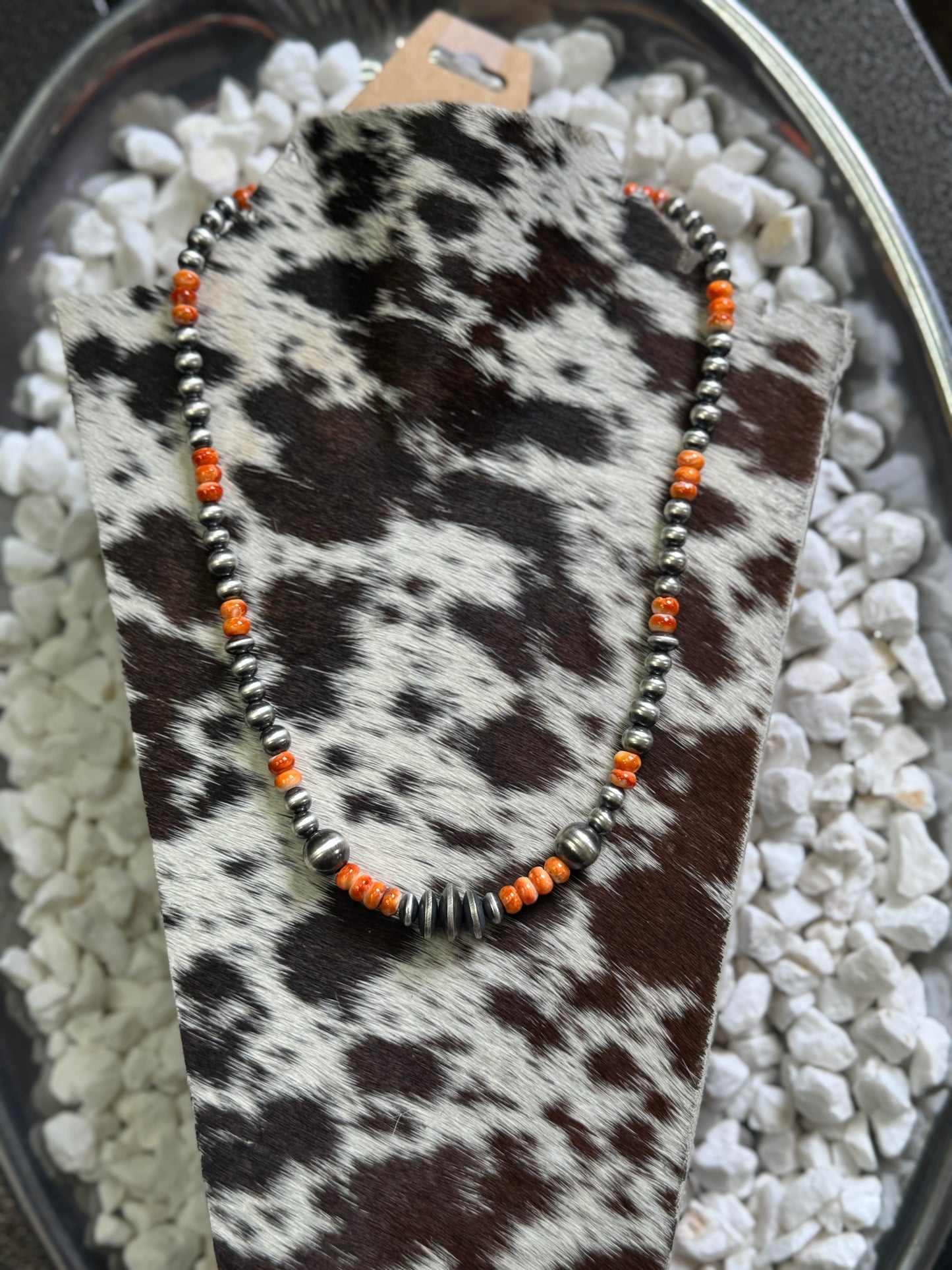 Genuine Navajo Orange Spiny + Pearl