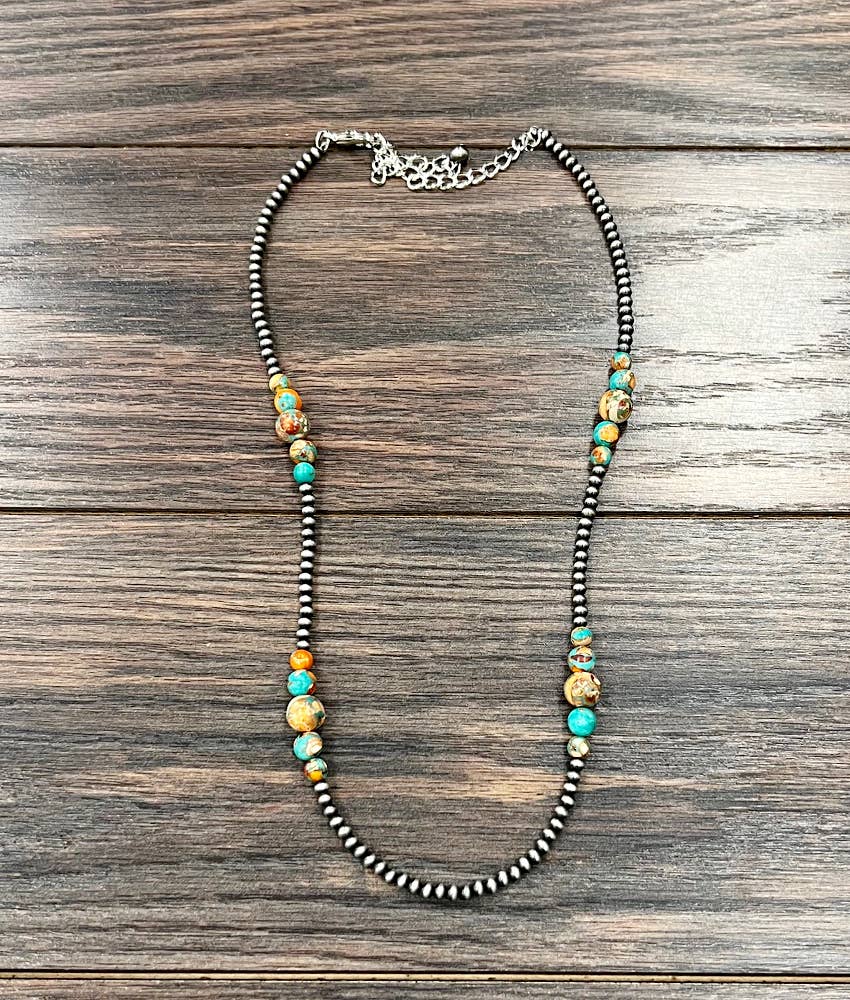 22" Handmade Navajo Gemstone Necklace