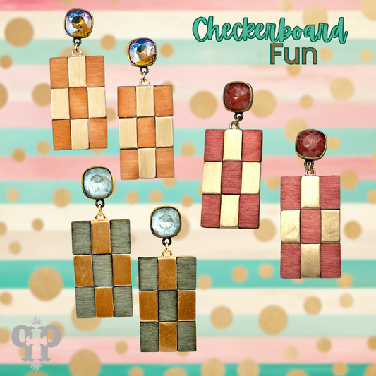 Checkerboard earring