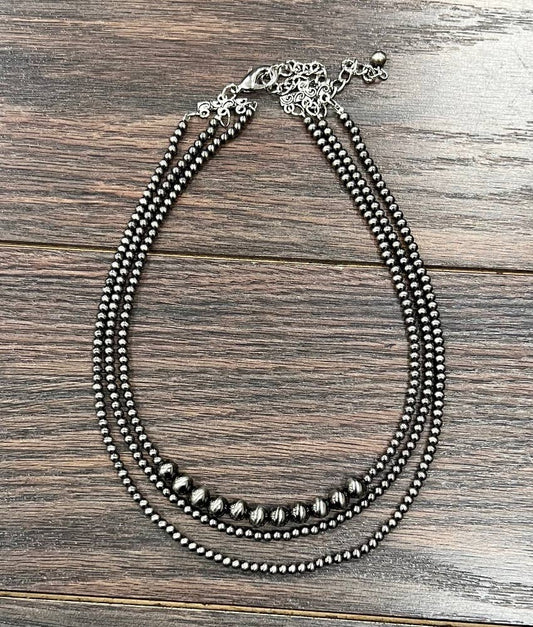 17" Handmade Polish Navajo Bead Necklace