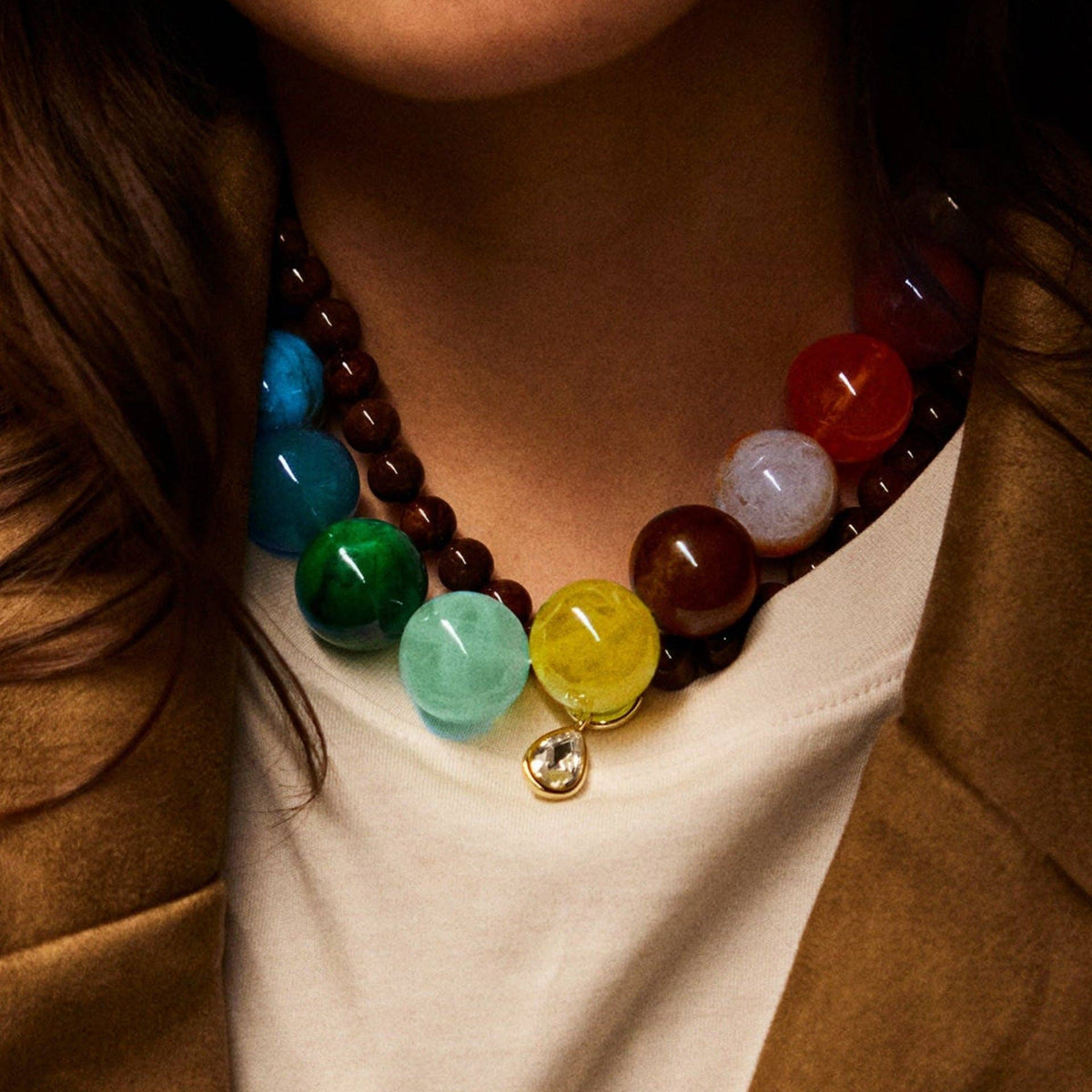 Jane Acrylic Beaded Necklace