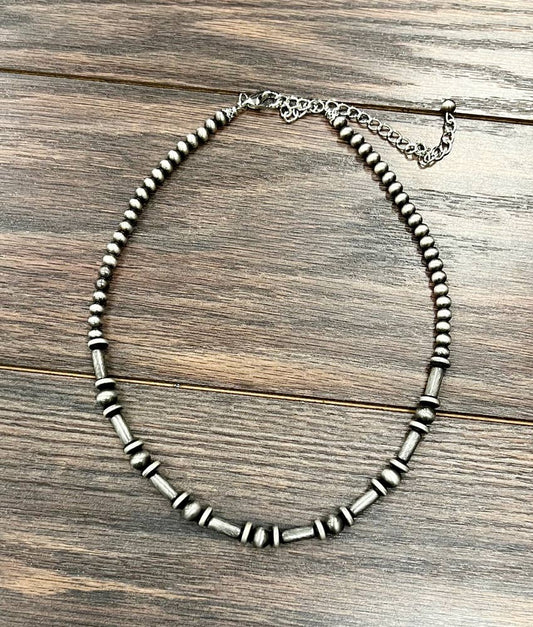 Handmade 18" Cylindrical Navajo Bead Necklace