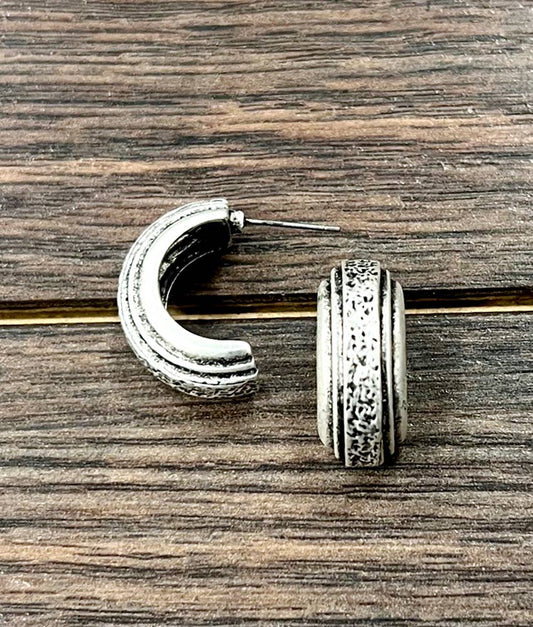 Western Half Hoop Stud Earrings