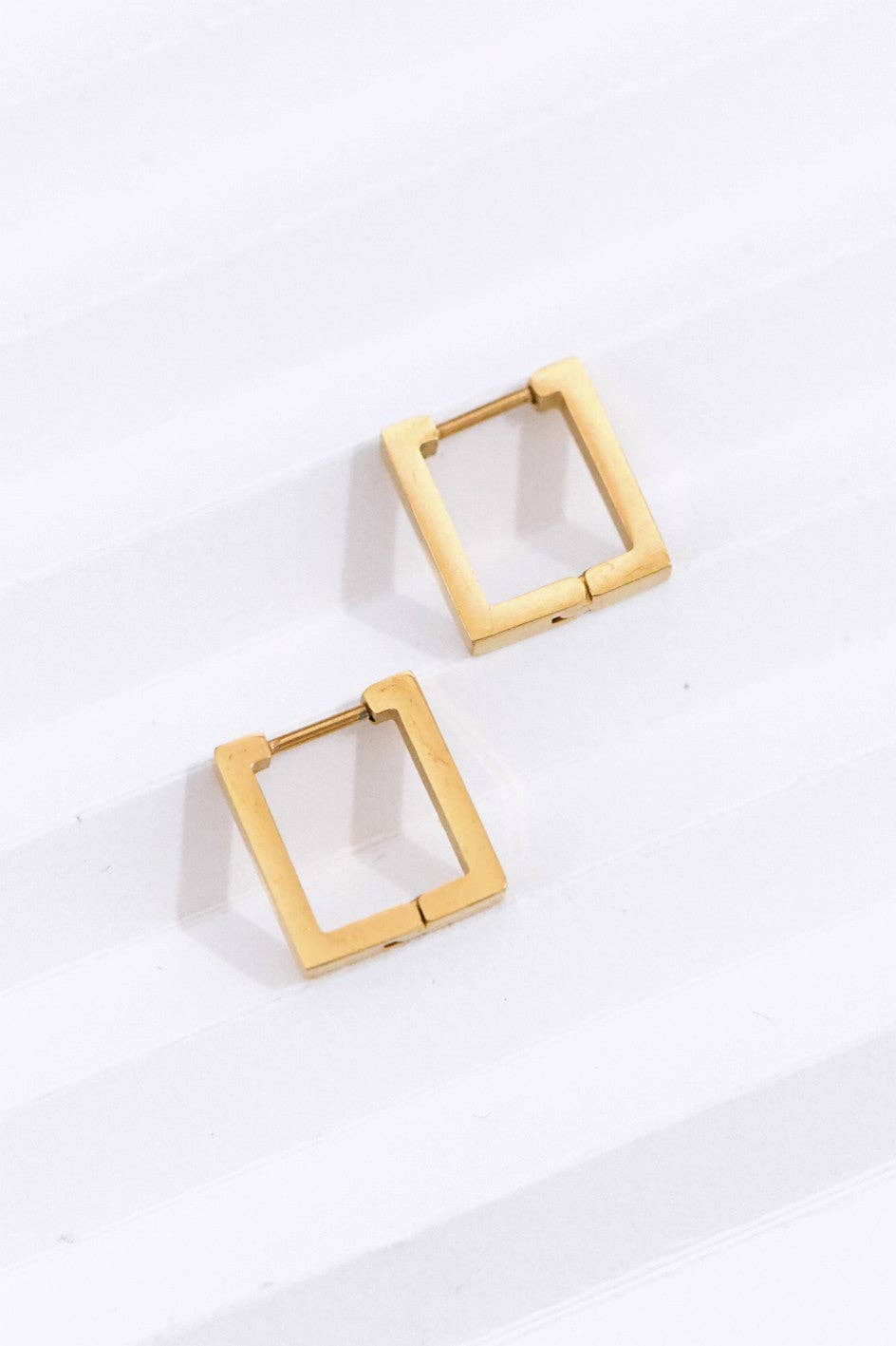 18K Gold Plated Waterproof Stainless Steel Hoop Earrings
