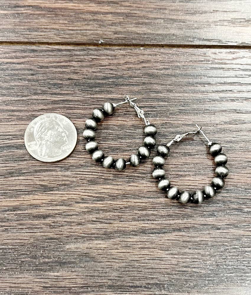 1" Handmade 6mm Navajo Hoop Earrings