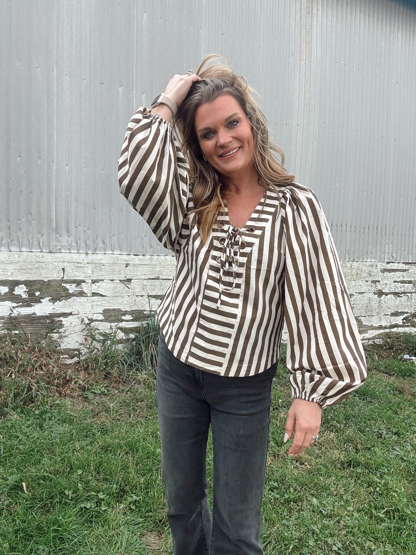 Connie Lace Up Blouse