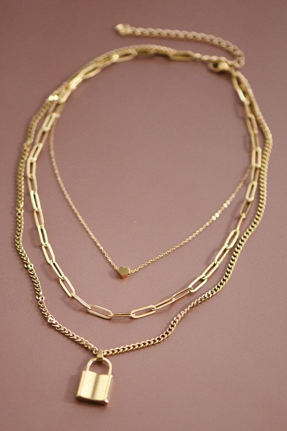 18K Gold Plated Waterproof Stainless Steel Chain Necklace - 7472
