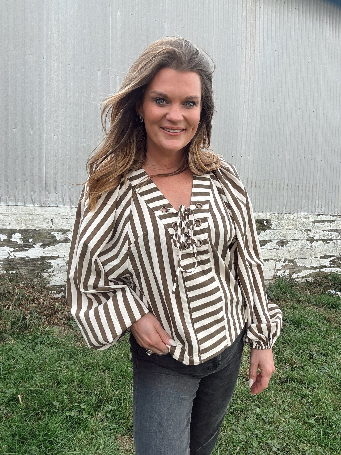 Connie Lace Up Blouse