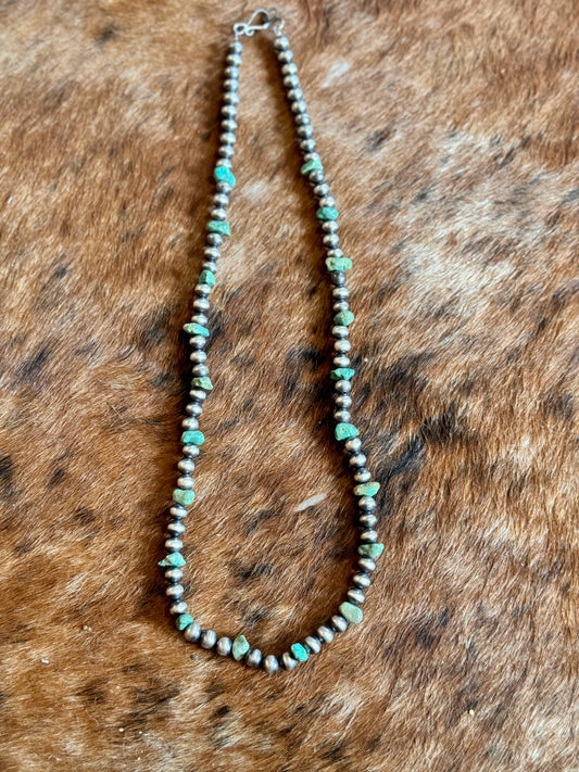 Navajo Pearl + Turquoise Necklace