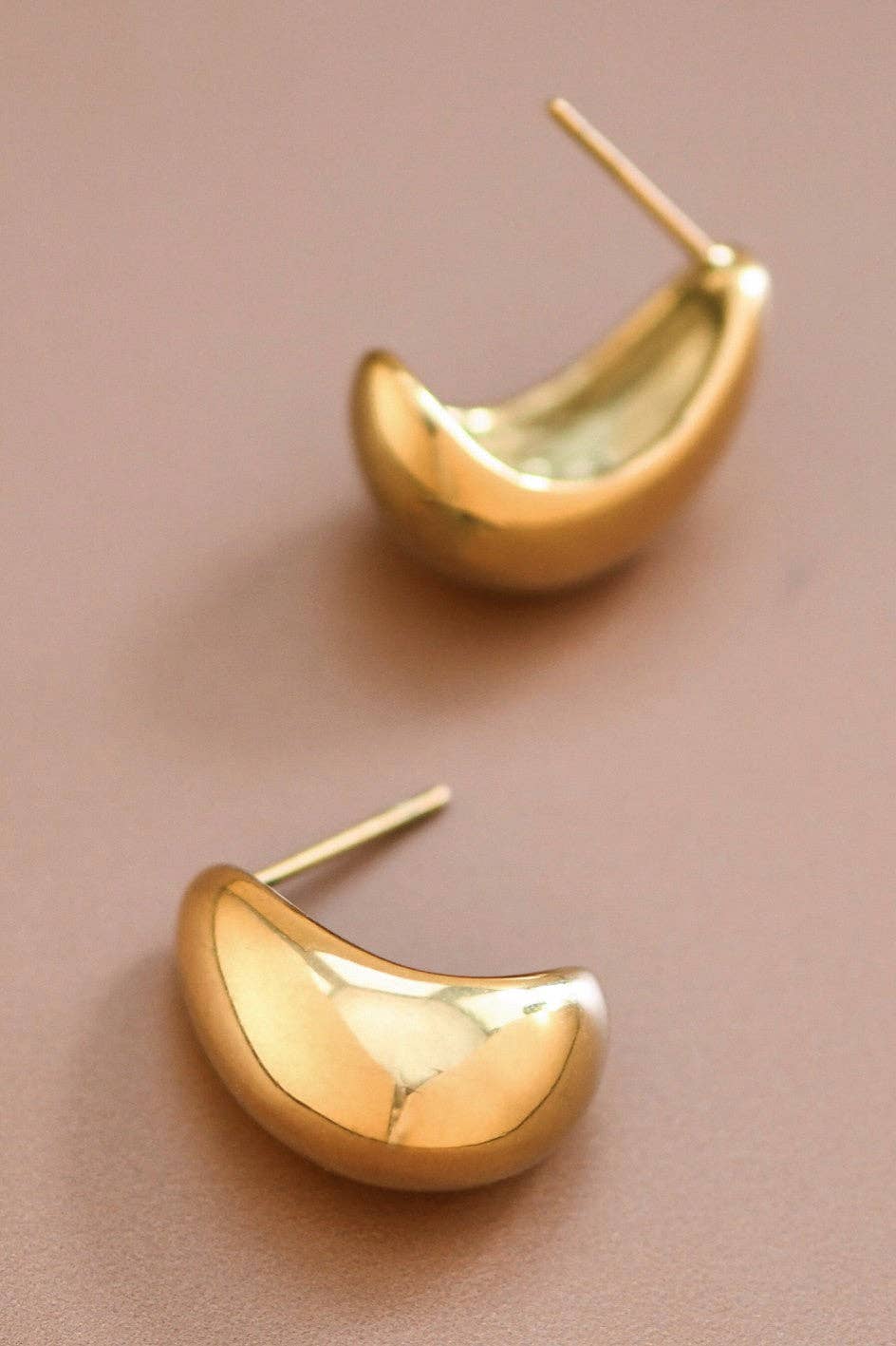 18K Gold Plated Waterproof Stainless Steel Stud Earrings - 7492