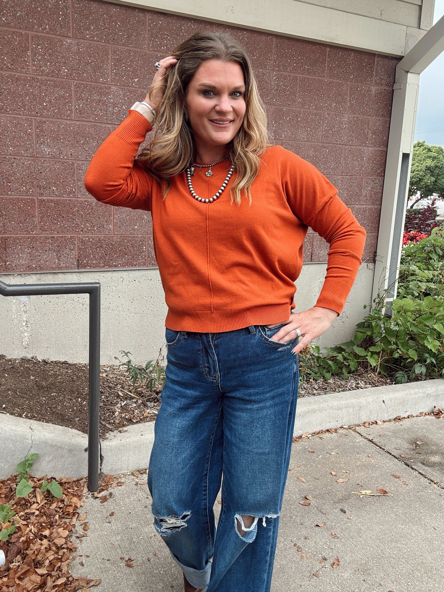 Soft Knit Round Neck Light Weight Sweater