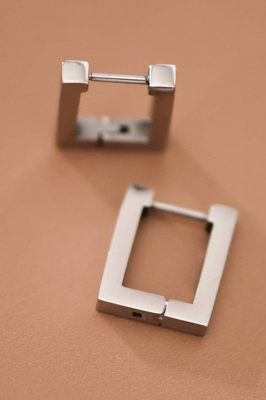 Tarnish-Resistant Waterproof Stainless Steel Hoop Earrings - 7118