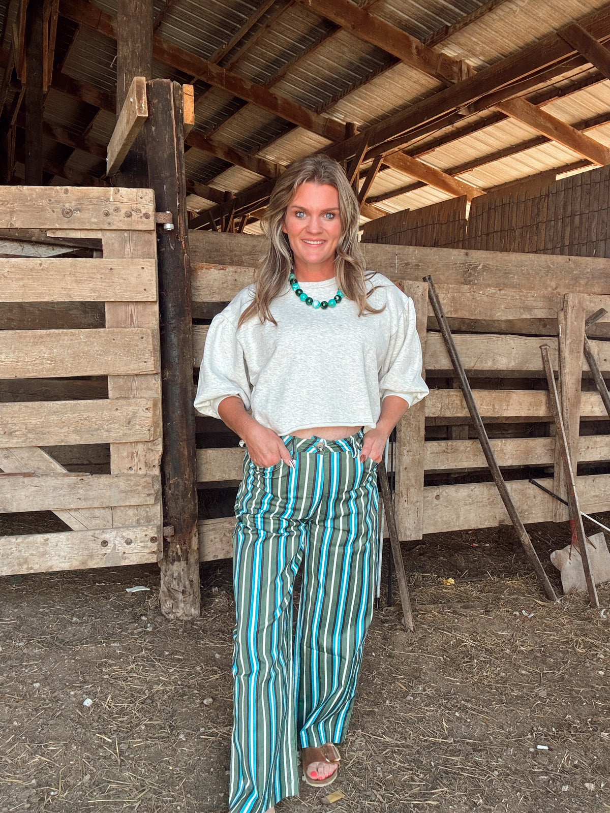 The Krue Striped Wide Leg