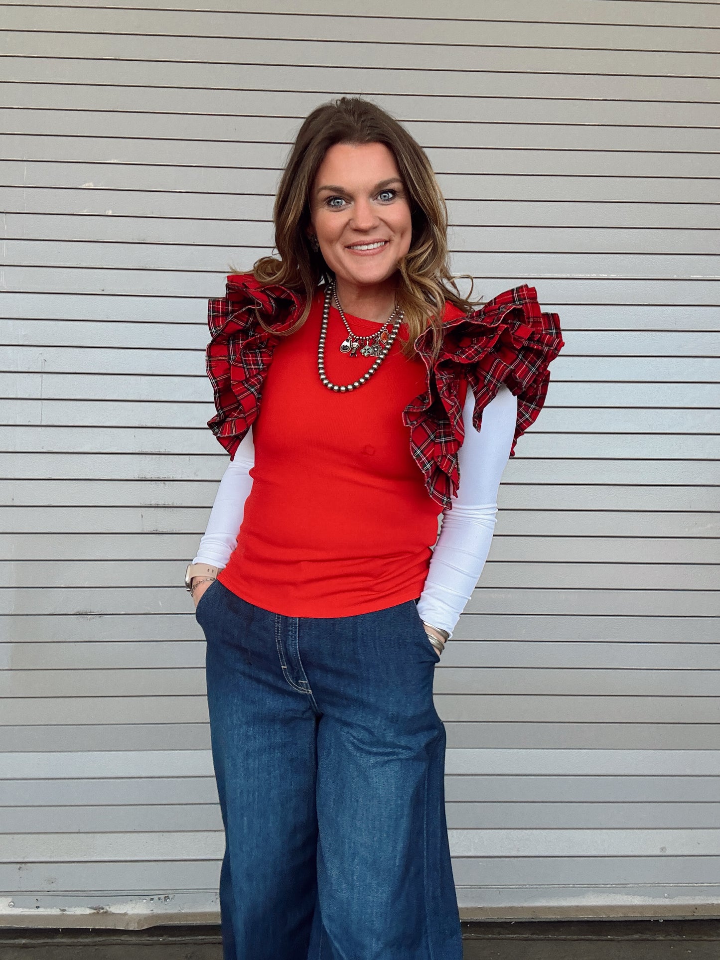 {S-3X} The Holly Holiday Blouse