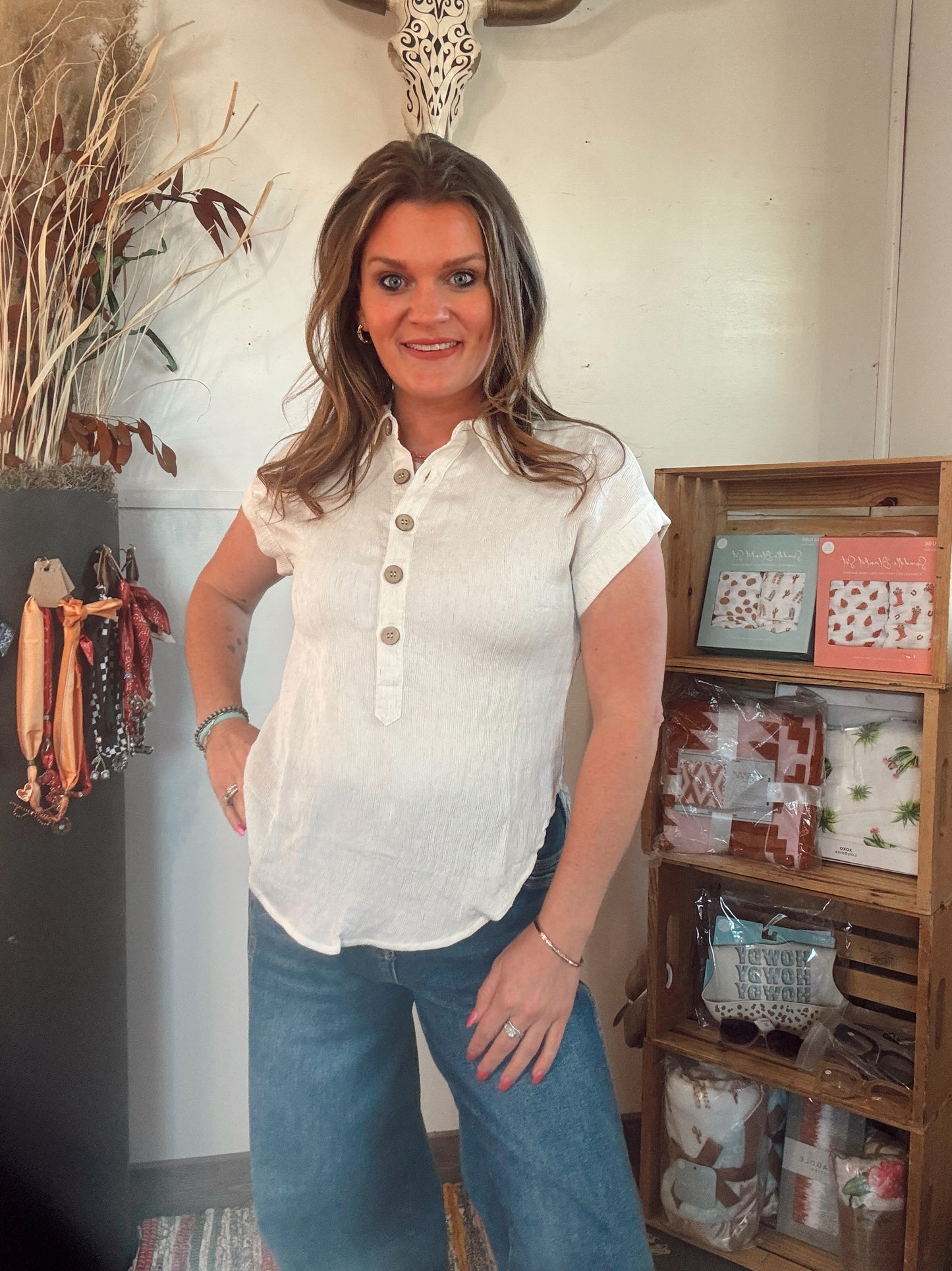 The Tessa Blouse- Natural
