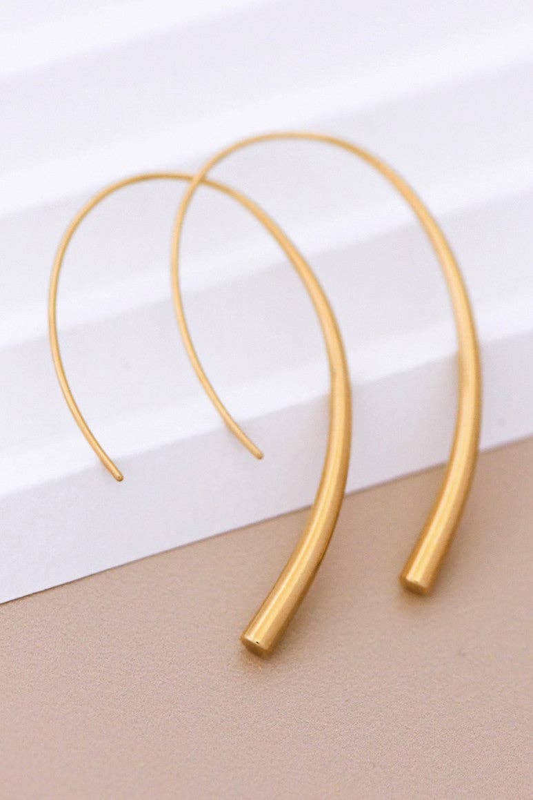 18K Gold Plated Waterproof Stainless Steel Hoop Earrings - 7063