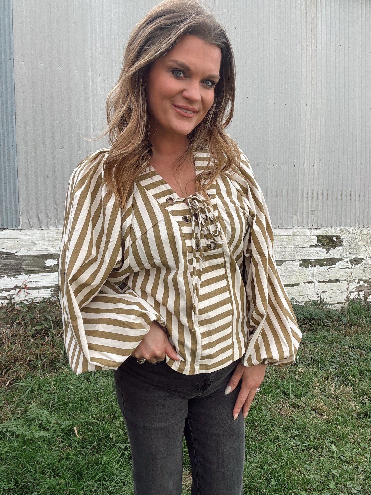 Connie Lace Up Blouse