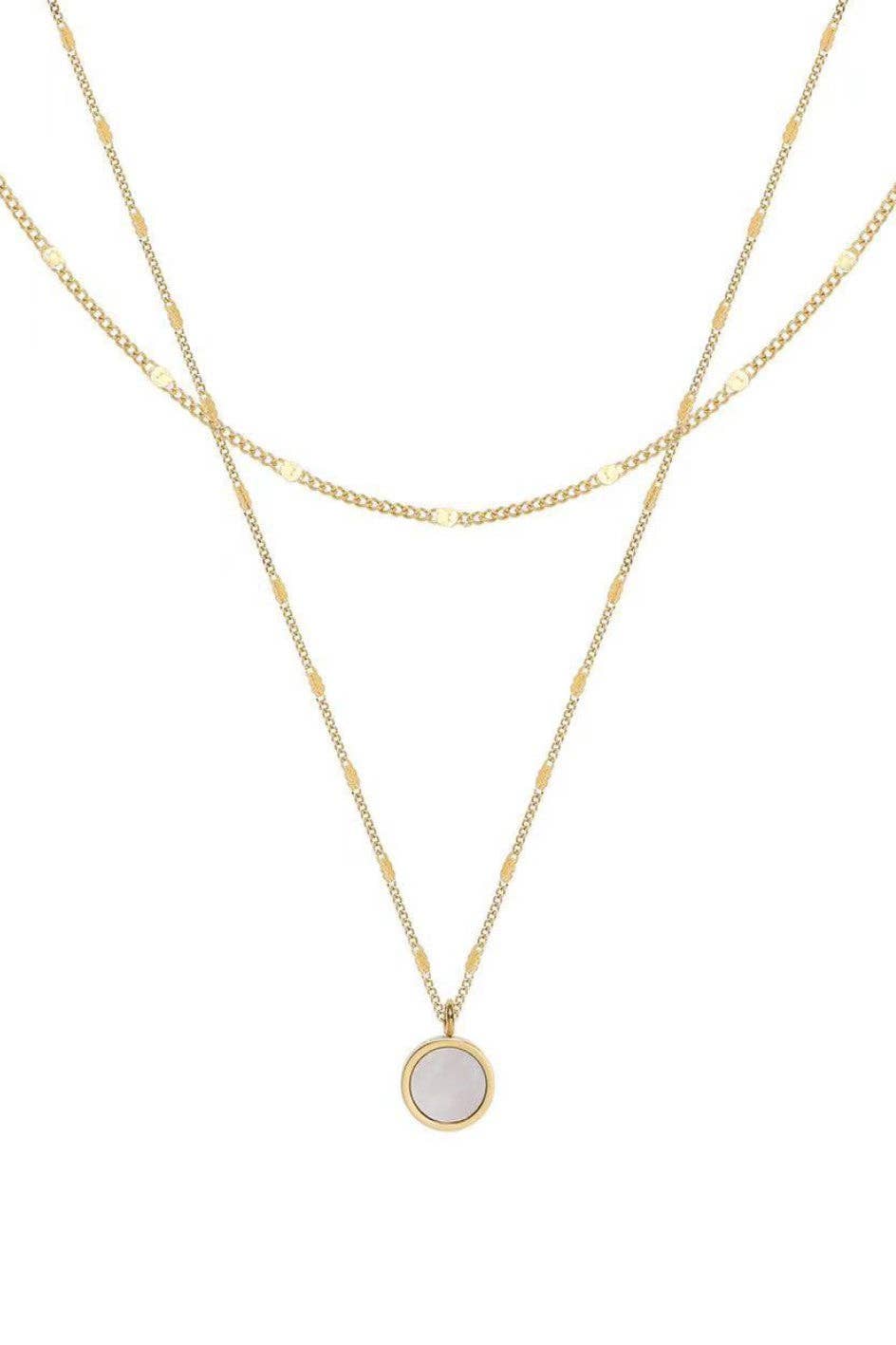 18K Gold Plated Waterproof Stainless Steel Chain Necklace - 7237