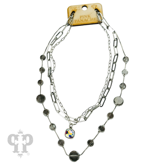Bead and chain necklace