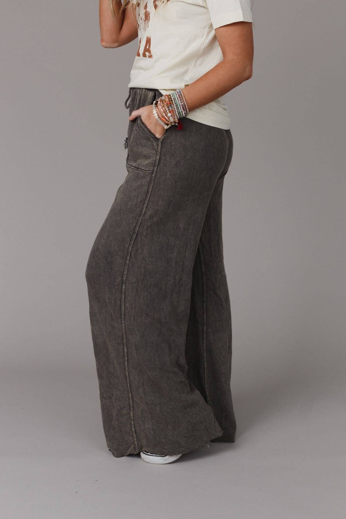 Bella Boho Pant- Charcoal