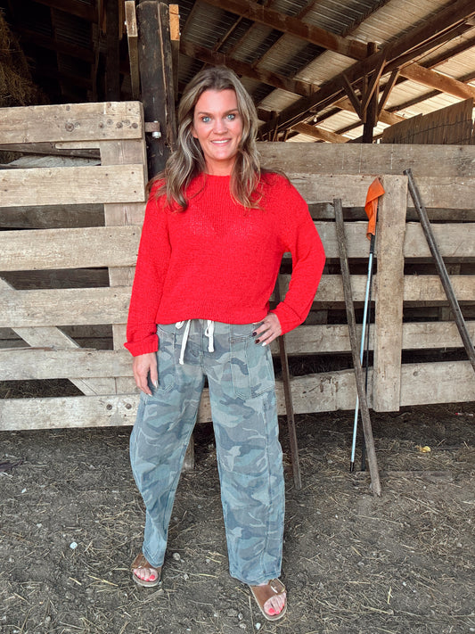 The Scottie Sweater- Red