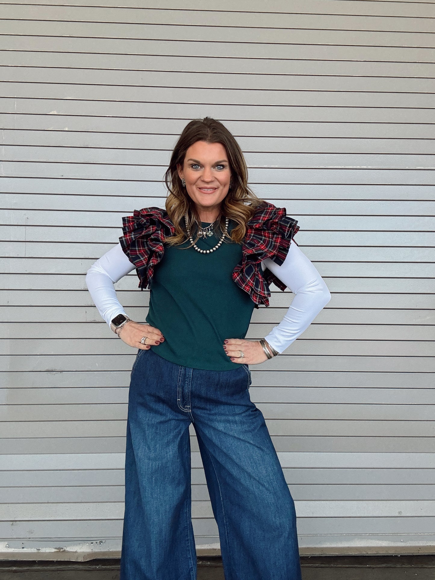 {S-3X} The Holly Holiday Blouse