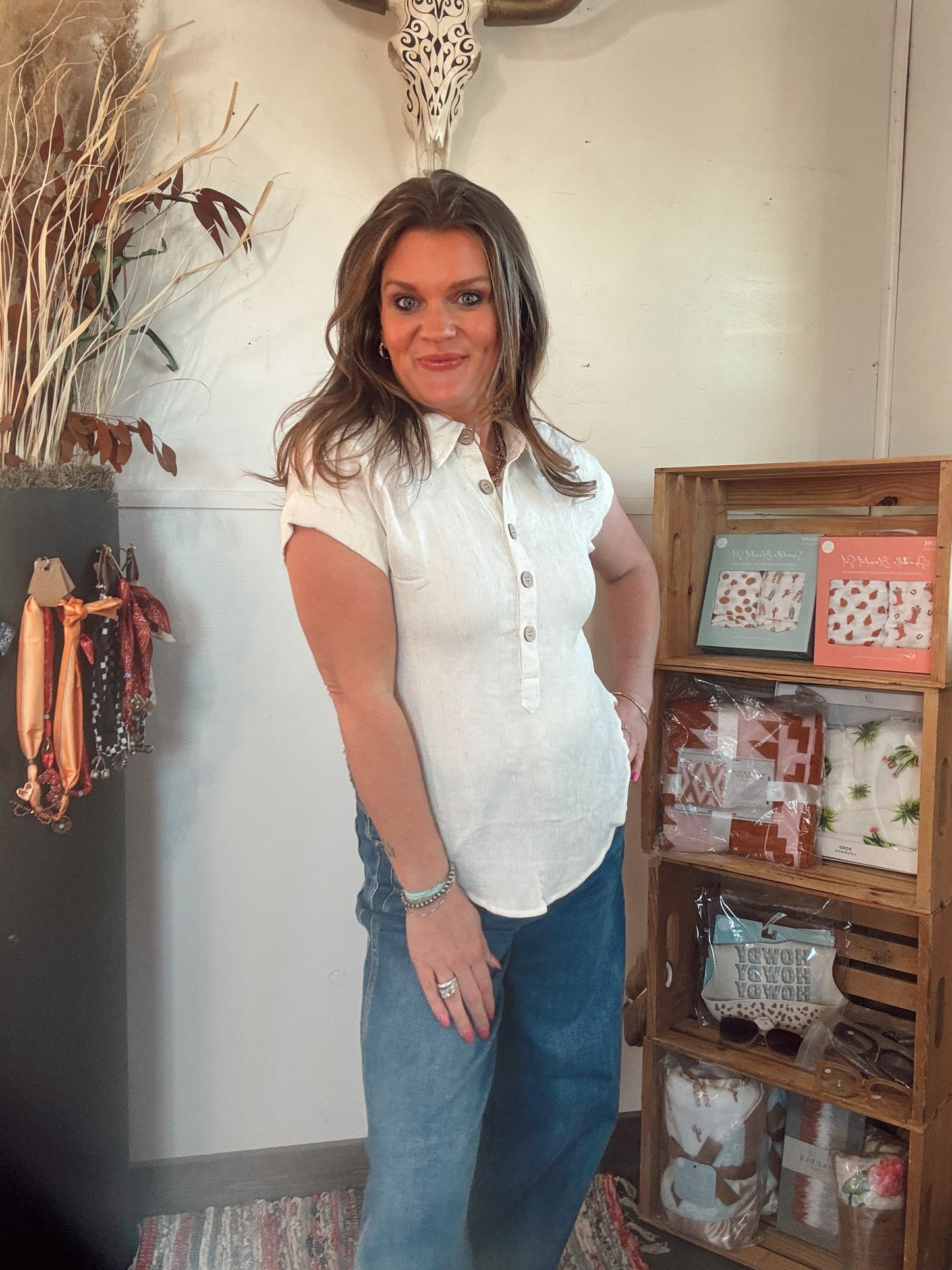 The Tessa Blouse- Natural