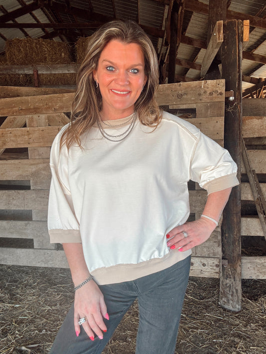 The Kate Raglan- Cream