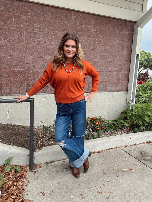 Soft Knit Round Neck Light Weight Sweater