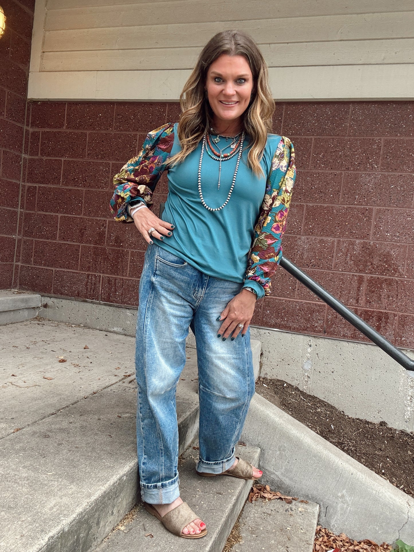 The Moxie Floral Sleeve Top