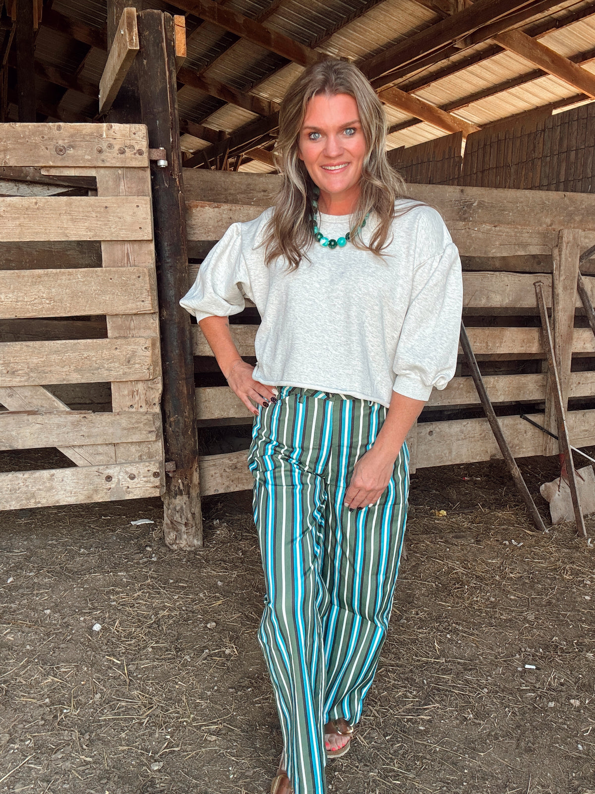 The Krue Striped Wide Leg