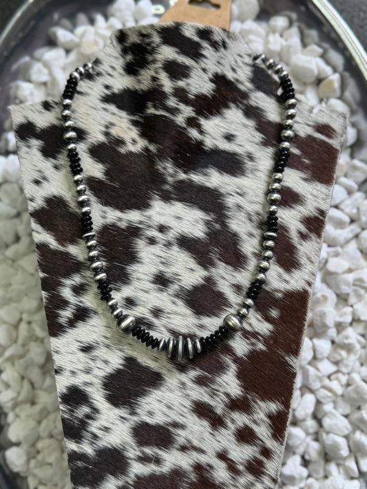 Genuine Navajo Black Onyx + Pearl